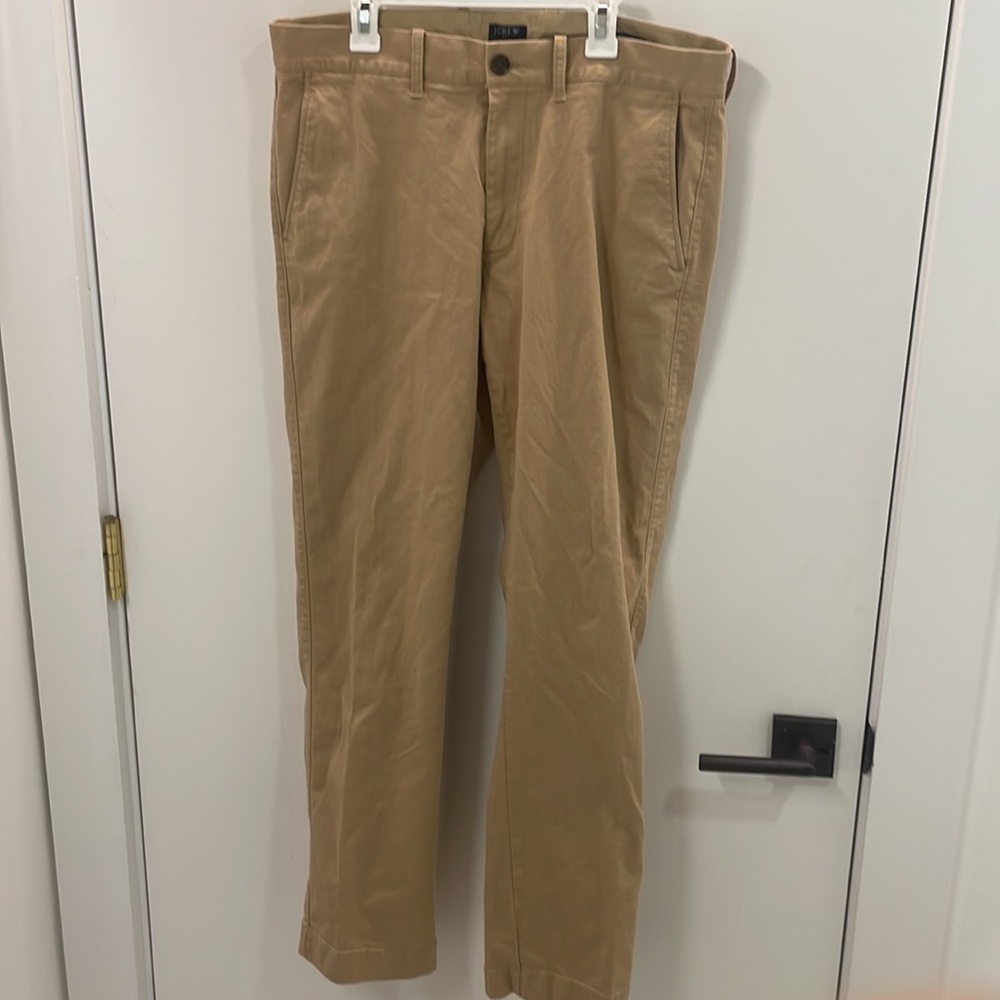 J. Crew Straight Fit Flex Tan Khakis, W 32 L 30